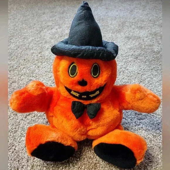 Other - Chrisha Orange Jack O' Lantern pumpkin Playful Plush Vintage 1988